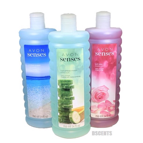 Avon 3PCK Avon Senses Cucumber Melon Endless Ocean Soft Pink Bubble