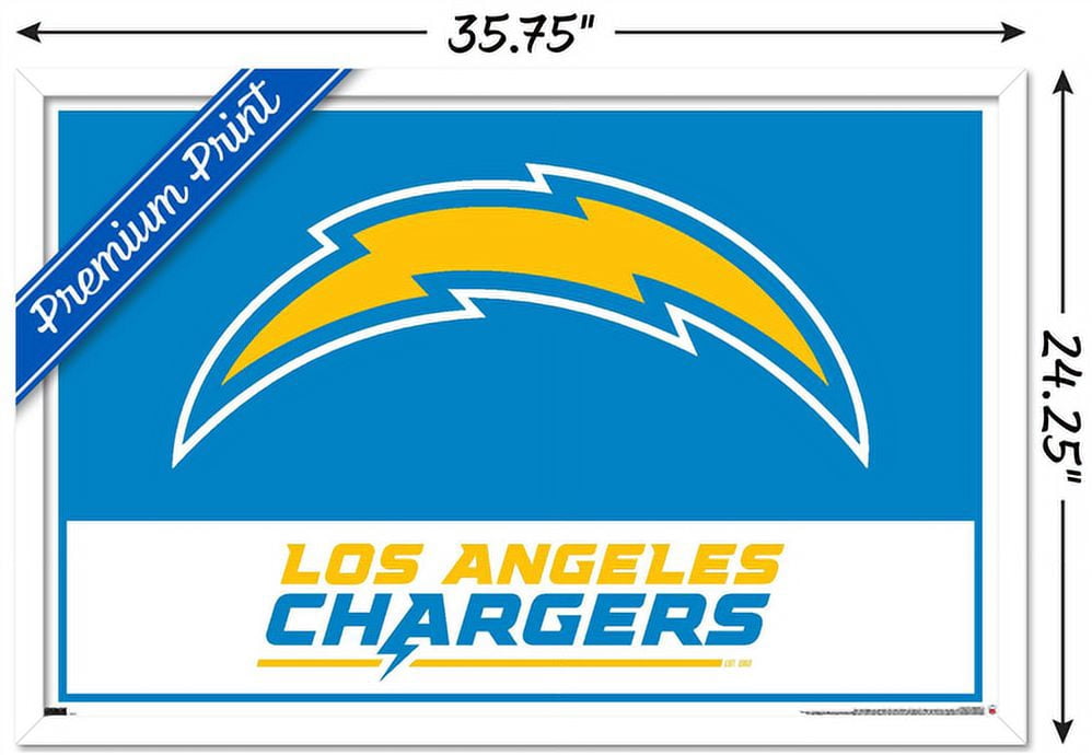 NFL Los Angeles Chargers - Logo 21 Wall Poster, 22.375" x 34", Framed