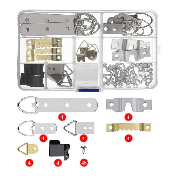 Supvox Universal Frame Hangers Frame Hanger Kit Metal 76Pcs