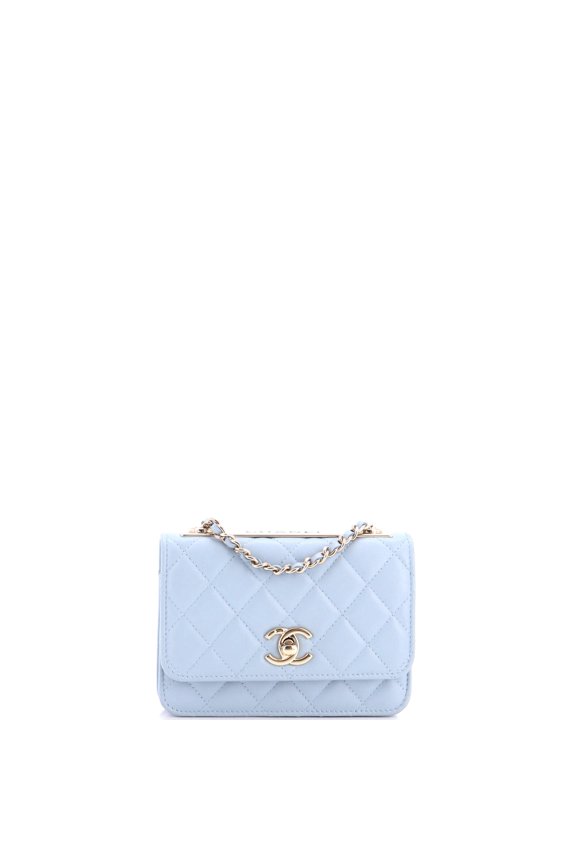 Pre-Owned Trendy CC Wallet on Chain Quilted Lambskin Mini By Rebag