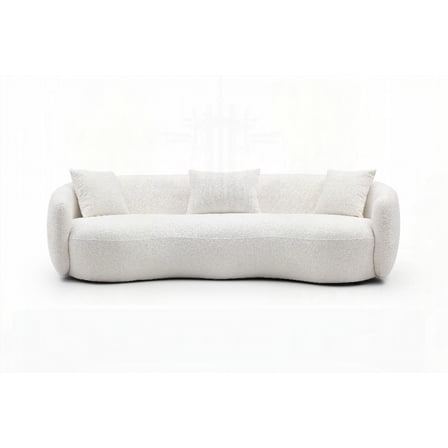 Modern Curved Boucle Fabric Sofa for 4-Seat Living Room (93.6*41.3*26.9inch)