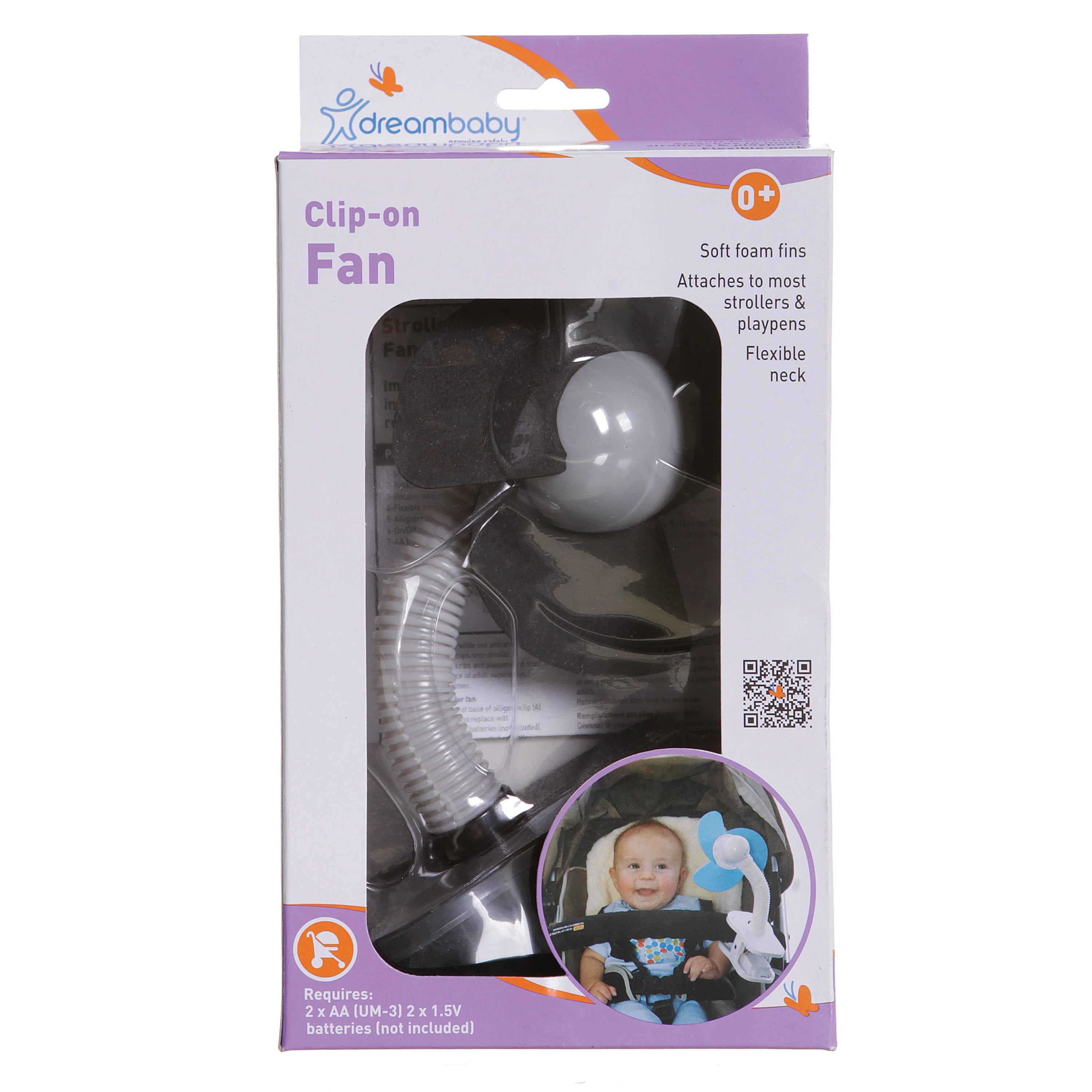 Dreambaby Classic Clip On Fan with Soft Fins for Baby Strollers