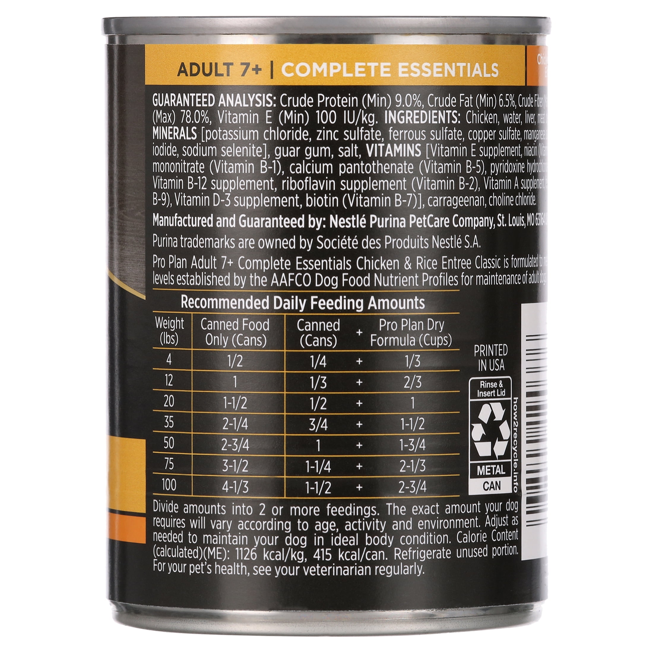 Purina Pro Plan Complete Essentials Wet Dog Food, High Protein Chicken & Rice, 13 oz Can