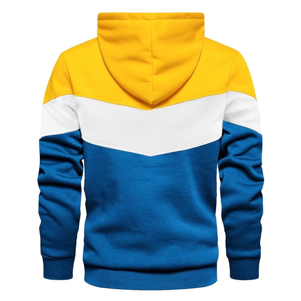 Sudadera con capucha para hombre agradable a la piel suelta a la moda con empalme de color sudadera con capucha para hombre fibra de poliéster cómoda para trotar y acampar ANGGREK Otros
