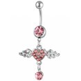 thumbnail image 3 of nipocaio 4 Bijoux Percés avec des Ailes d'Ange de Diamant, Anneau Ombilical, Clou Ombilical, Bouton Ombilical, Bijoux de Danse du Ventre Créatif, Décoration Ombilicale, 3 of 5