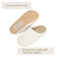 thumbnail image 2 of Somdot Memory Foam Slippers, with Thick and Soft Lining and a Silent Sole, Suitable for Both Men and Women, Off White, 2 of 6