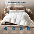 thumbnail image 2 of Dafinner Oversized Queen Size Organic Cotton Heavyweight 750 Fill-Power Goose Feather Down Comforter, Extra Fluffy Warmth, Thick Duvet Insert for Cold Sleepers, (98x98, White), 2 of 9