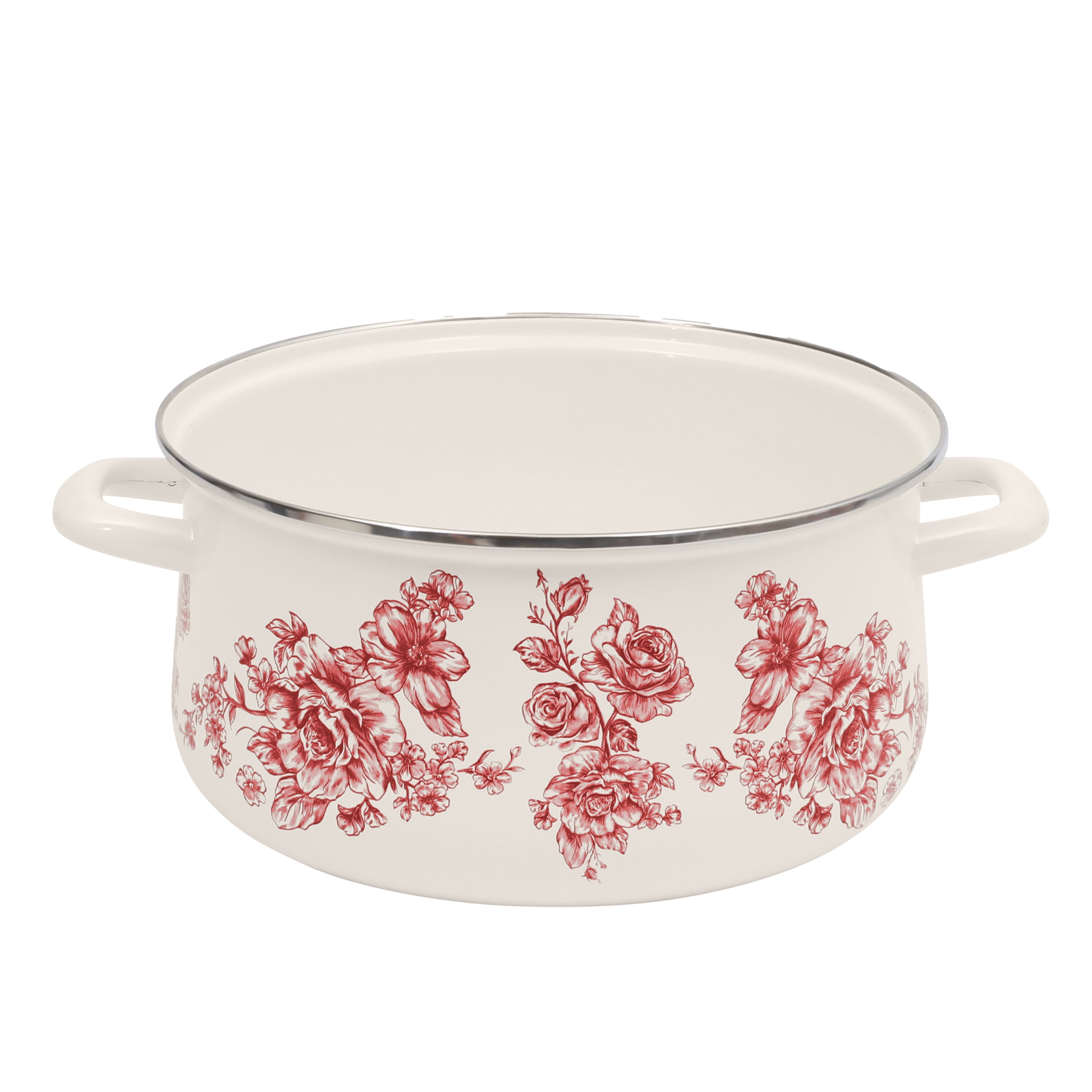 The Pioneer Woman Agatha 6.4-Quart Enamel on Steel Dutch Oven with Lid, Red