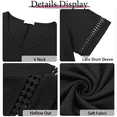 thumbnail image 5 of WellSize Plus Size Tops for Women Casual V Neck Blouses Dressy Lace Short Sleeve Shirts Summer Tunic Tops, 5 of 8