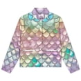 thumbnail image 4 of Jackets for Women Winter Coat Jackets Flannel Stand Collar Jacket(Rainbow Mermaid Scales,Size:S-4XL), 4 of 7