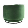 thumbnail image 5 of Armchair Swivel Accent Tufted Chair, Black Green, Velvet, Modern Contemporary, Living Lounge Cafe Room Hotel Lobby Hospitality, 5 of 7