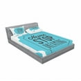 thumbnail image 3 of Ambesonne Blue Fitted Sheet & Pillow Sham Set, Never Stop Dreaming Words, Twinxl, Blue White, 3 of 3