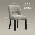 thumbnail image 4 of Vknow Furniture Durable Polyester Dining Chairs Set of 2 with Cutout Back and Wood Legs for Dining Room Kitchen,Light Gray, 4 of 6