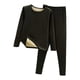 thumbnail image 1 of Qarigey Conjunto de ropa interior térmica para mujer, calzoncillos largos de terciopelo cómodos para clima frío cálido para invierno, ropa Ropa interior Negro L, 1 of 6