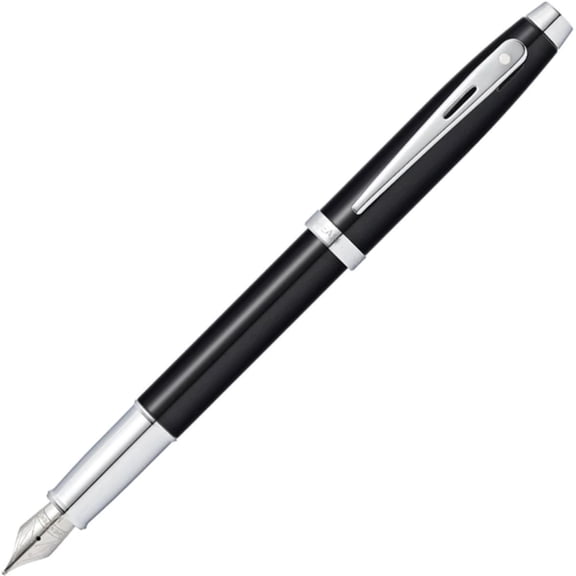 Sheaffer E0933853 100 Glossy Black Lacquer Fountain Pen, Medium