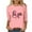 Pink, variant on Ounisa Breast Cancer Shirts for Women Pink Ribbon Breast Cancer T-Shirt Casual 3/4 Length Sleeve Round Neck Tops Pullover Blouse