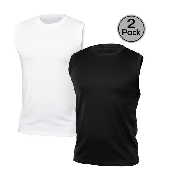 Blank Activewear Pack of 2 Men's Tank top, Quick Dry Performance birdseye fabric