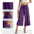 thumbnail image 5 of JJHGVB capris pants Casual Loose Pants Knee Length Capri Pants mid-calf length Slacks Lounge Slacks Cropped Pant women's capris pantalones capri capri lounge pants Drawstring Pants Purple 2XL, 5 of 8
