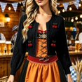 thumbnail image 4 of Arlun 3D Cherry Cropped Cardigan Sweater for Women Classic Crew Neck Open Front Long Sleeve Chunky Cardigans Cute Trendy Fall Winter Button down Short Outerwear, 4 of 6