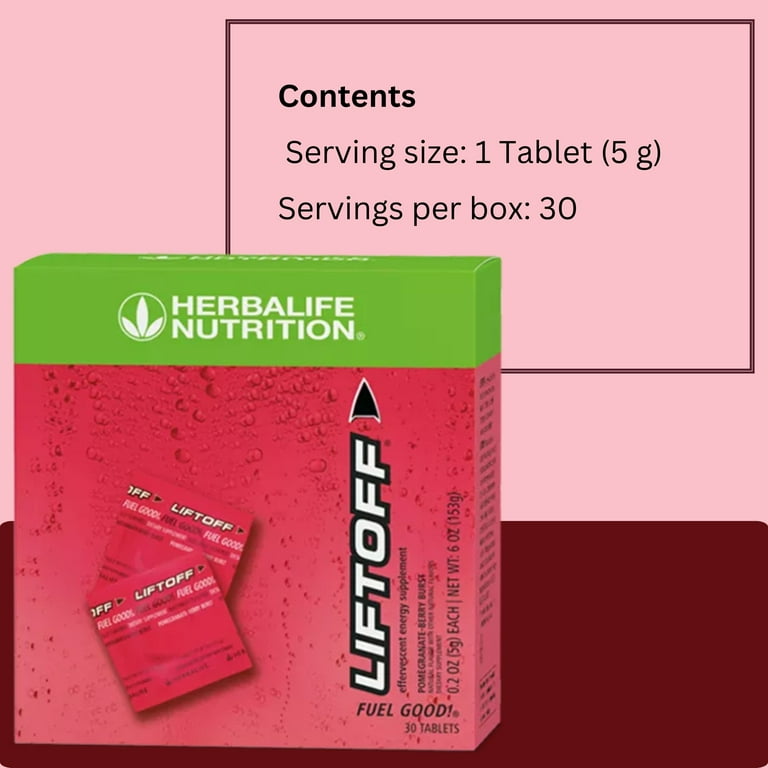 Herbalife Liftoff Energy Drink, Pomegranate Berry Burst, 30