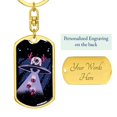 thumbnail image 3 of Santa Alien Stainless Steel or 18k Gold Premium Swivel Dog Tag Keychain, 3 of 10