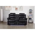 thumbnail image 2 of Faux Leather Manual Reclining Loveseat with LED and Console With SubWoofer, 2 of 5