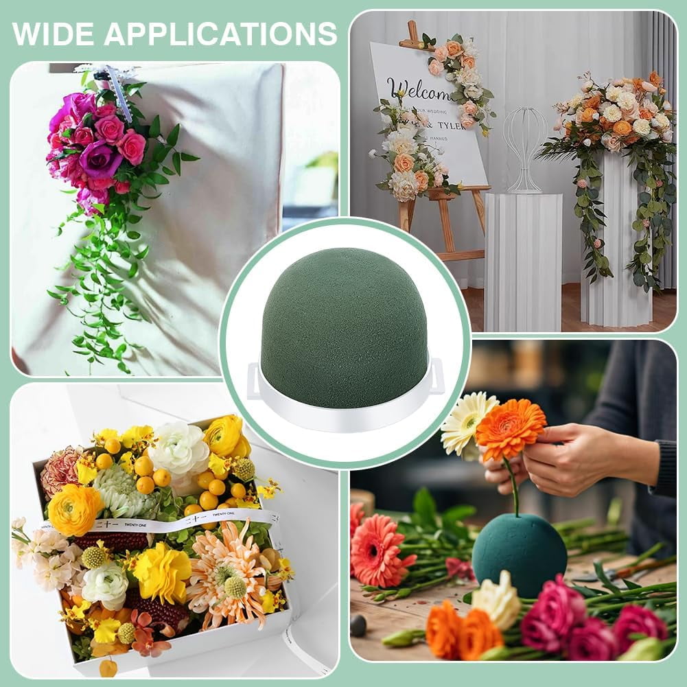 48Pcs Mini Floral Foam Holder Flower Foam Ball Holder with Adhesive Backing Small Round Florist Arrangements Flower Supplies