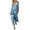 Blue, variant on Women's Plus Size Jumpsuits Short Sleeve V Neck off Shoulder Printed Loose Casual Romper Wide Leg Overalls