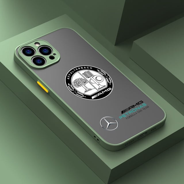 Funda de teléfono con logotipo amg-dark para Apple iPhone 14 13 12 11 XS Mini Pro Max 8 7 6S 6 XR X Plus, cubierta translúcida esmerilada