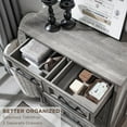 thumbnail image 3 of ACCOHOHO 6 Drawer Dresser for Bedroom, Farmhouse 46" High Wooden Country Style Drawer Chest, Wide Metal Handle Pull-out Storage Cabinet, Grey, 3 of 6
