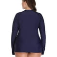 thumbnail image 6 of Sociala Women's Solid Long Sleeve Plus Rashguard UPF 50+ Surfing Swim Shirt Top, 6 of 6