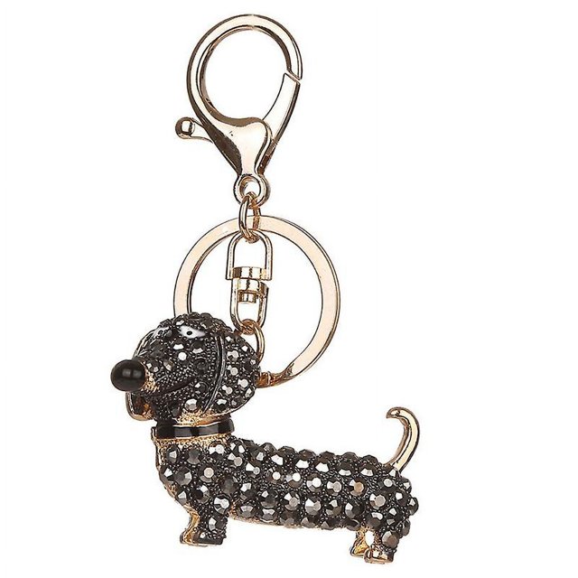 Precioso colgante de cachorro Dachshund, llavero con anilla para llaves, joyería para bolso escolar