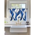thumbnail image 3 of Sheer Curtains 54 Inch Length, Blue White Moire Semi Sheer Curtains Light Filtering Window Treatment, Modern Abstract Art Privacy Voile Drapes for Living Room Bedroom 52x54 Inch, 3 of 7