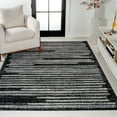 thumbnail image 4 of JONATHAN Y MOROCCAN HYPE 5 x 8 Area Rug, Khalil Berber Stripe - Black/Cream, MOH207F-5, 4 of 9