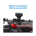thumbnail image 4 of Motherboard Connector Good Hardness Lossless Plug Play USB2.0 9Pin to 2 9Pin Water-Cooled RGB Lamp Fan Adapter for Computer - Black, 4 of 5