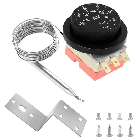 Adjustable Electric Radiator Cooling Fan Thermostat Switch 32-248°F with Temperature Control Probe for Car