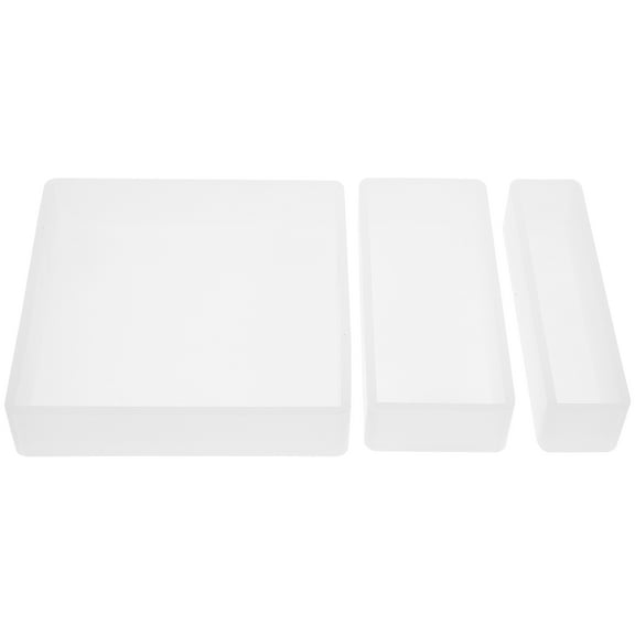 Dried Flower Resin Table Mold Silicone Molds for Epoxy Crafts Casting Desktop White Silica Gel 3 Pcs