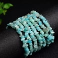 thumbnail image 2 of EOEMY Natural Amazonite Quartz Gravel Gems Bracelet Crystal Stretch String Bangle Gift, 2 of 9