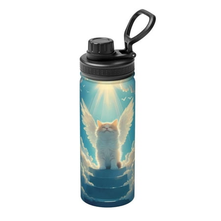 

Ocsxa Sunshine Cute Winged Cat Print 18oz Stainless Steel Water Bottle Unisex Water Bottle Insulated Sports Water Cup Flask for Cold Water Drinks/Sports/Travel/Car/School