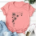 thumbnail image 4 of Aoochasliy Womens Blouses Short Sleeve Plus Size Dandelion Prints Round Neck Dressy T-shirt Shirts, 4 of 5
