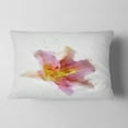 thumbnail image 2 of Designart Watercolor Pink Lily Flower Sketch - Floral Throw Pillow - 12x20, 2 of 5