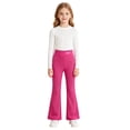 thumbnail image 2 of Tfken Child Soft Comfy Pants School Daily Wear Flare Yoga Legging Pants Girls High Waist Stretch Print Kids Casual Clothes Size 9-10 Years Pink, 2 of 4