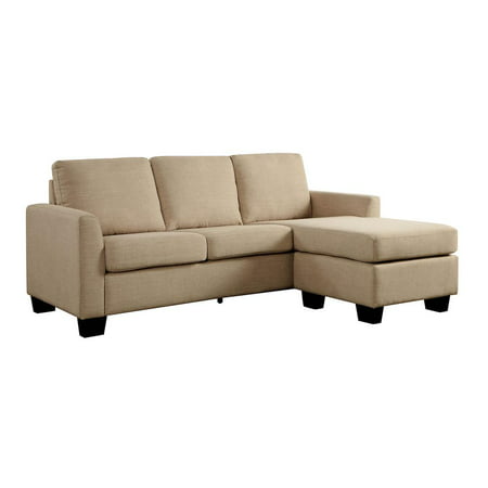 Linen-Like Fabric Corner Sleeper Sofa With L-Shaped Design, (Best L Shaped Sofa Designs)