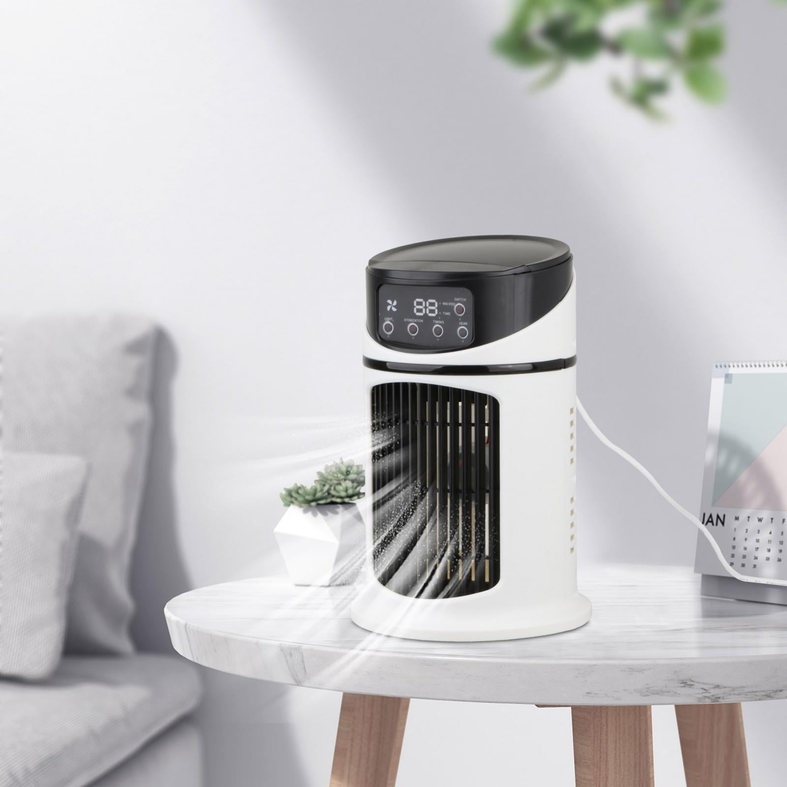 Cooling  Car Bedroom USB Rechargeable Portable Air Conditioner Black White 10x6x6in