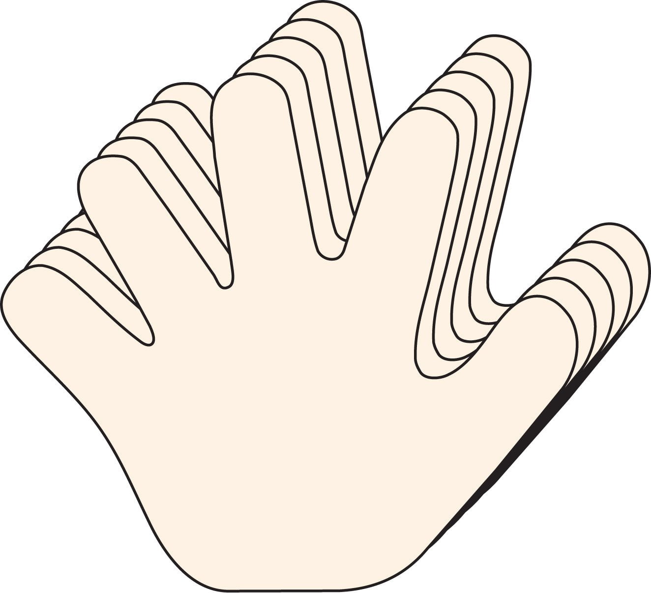 5.5 Hand Single Color Creative Cut-Outs, 31 Cut-Outs in a Pack for Kids ...