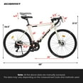 thumbnail image 3 of QEEKA 700Cx28 Road Bike,Lightweight Aluminum Frame,Disc Brakes,16-Speed,Fast Acceleration,Suitable for Men and Women,Ideal for High-Intensity Riding,Cream, 3 of 10