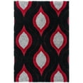 thumbnail image 3 of SAFAVIEH Florida Declan Geometric Shag Area Rug, Black/Red, 6' x 9', 3 of 11