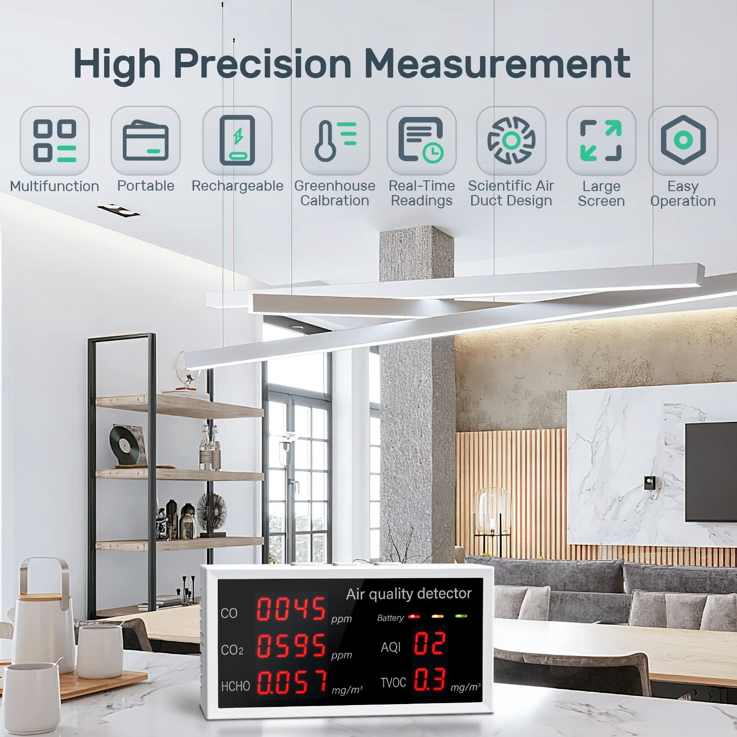 5-in-1 Carbon Dioxide Monitoring Meter