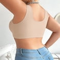 thumbnail image 4 of Sports Bras for Women Plus Size Front Closure Wireless Breathable Bra Bras for Women No Underwire Beige 2Xl, 4 of 9