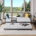 thumbnail image 3 of Purple Twin Metal Daybed with Pop Up Trundle, Heart Shaped Headboard Sturdy Steel Slat Sofa Bed, Multifunctional Rest Furniture for Living Room Bedroom Guest Room, 3 of 9